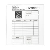Custom Invoice Order Forms & Business Logo ノートパッド (正面)