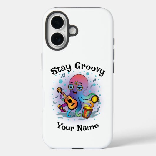 Custom iPhone Case | Retro Octopus | Name & Text Case-Mate iPhoneケース (裏面)