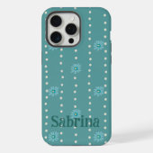 Custom iPhone Protective Case Green Floral & Dot  iPhoneケース (裏面)
