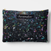 Custom Iridescent Abstract Stained Glass Pattern アクセサリーポーチ (正面)