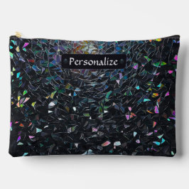 Custom Iridescent Abstract Stained Glass Pattern アクセサリーポーチ