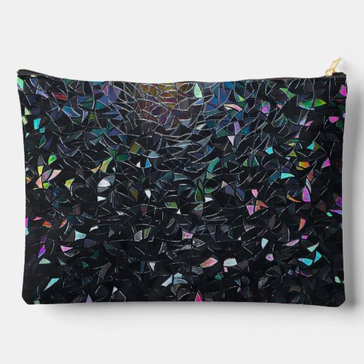 Custom Iridescent Abstract Stained Glass Pattern アクセサリーポーチ (裏面)