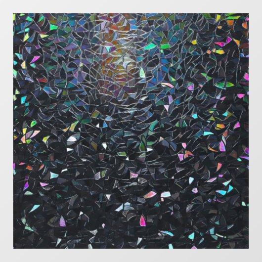 Custom Iridescent Abstract Stained Glass Pattern ウィンドウサイン (シート)