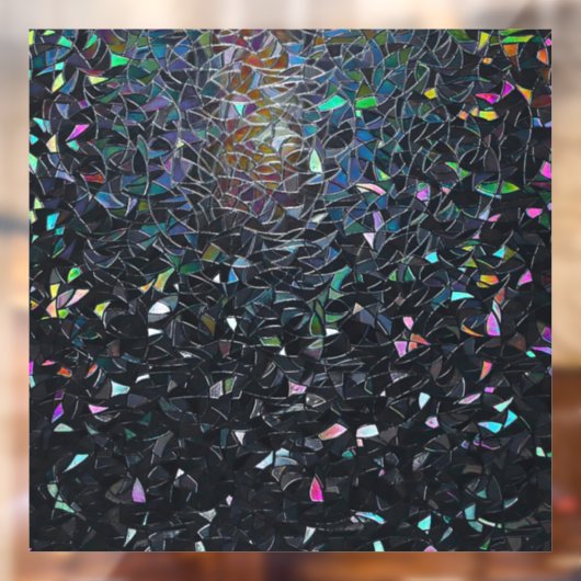 Custom Iridescent Abstract Stained Glass Pattern ウィンドウサイン (シート2)