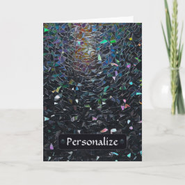 Custom Iridescent Abstract Stained Glass Pattern カード