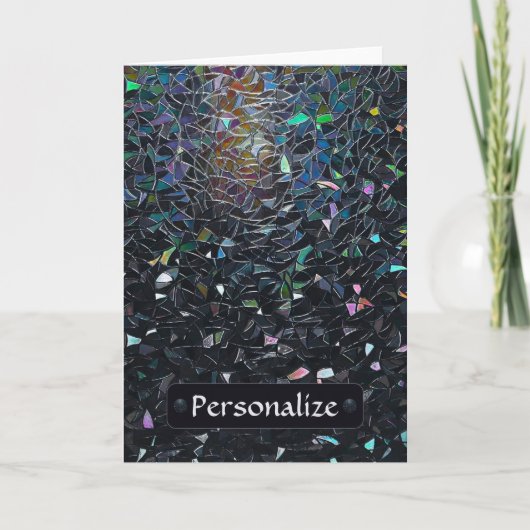 Custom Iridescent Abstract Stained Glass Pattern カード (正面)