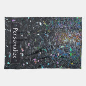 Custom Iridescent Abstract Stained Glass Pattern キッチンタオル (横)
