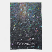 Custom Iridescent Abstract Stained Glass Pattern キッチンタオル (縦)