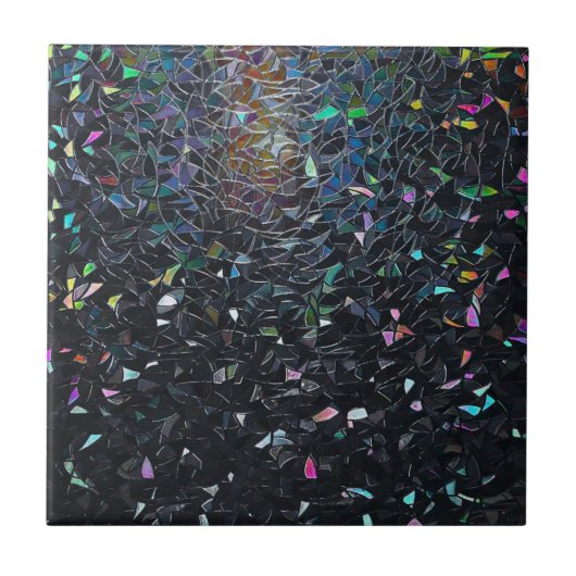 Custom Iridescent Abstract Stained Glass Pattern タイル (正面)