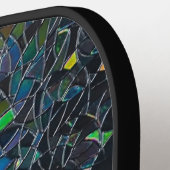 Custom Iridescent Abstract Stained Glass Pattern ピックルボールラケット (左詳細)