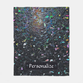 Custom Iridescent Abstract Stained Glass Pattern フリースブランケット