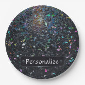 Custom Iridescent Abstract Stained Glass Pattern ペーパープレート (正面)