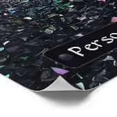 Custom Iridescent Abstract Stained Glass Pattern ポスター (角)