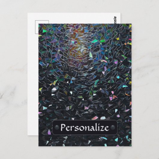 Custom Iridescent Abstract Stained Glass Pattern ポストカード (正面/裏面)