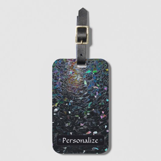 Custom Iridescent Abstract Stained Glass Pattern ラゲッジタグ (正面縦)