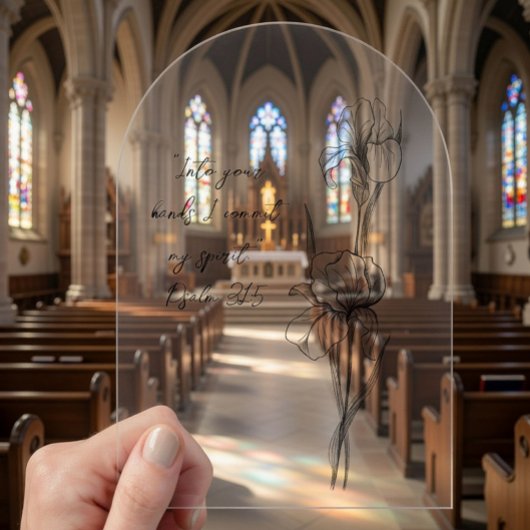 Custom Iris Arch Acrylic Memorial Card アクリル招待状