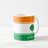 Custom Irish Flag Coffee Mug with Family Name コーヒーマグカップ (正面右)