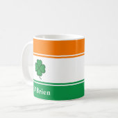 Custom Irish Flag Coffee Mug with Family Name コーヒーマグカップ (正面左)