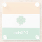 Custom Irish Flag with Last Name ガラスコースター (裏面)