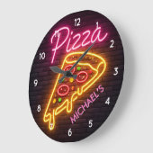 Custom Italian Pizzeria Pizza Kitchen / Restaurant ラージ壁時計 (傾斜)