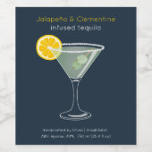 Custom Jalapeño & Clementine Infused Tequila Label ワインラベル (シングルラベル)