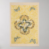 CUSTOM Japanese Butterfly Floral Pattern Art | ポスター (正面)