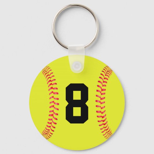 Custom Jersey Number Fastpitch Softball Keychains キーホルダー (正面)