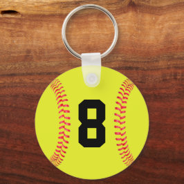 Custom Jersey Number Fastpitch Softball Keychains キーホルダー