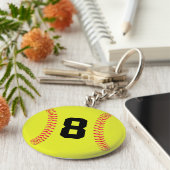 Custom Jersey Number Fastpitch Softball Keychains キーホルダー (側面)