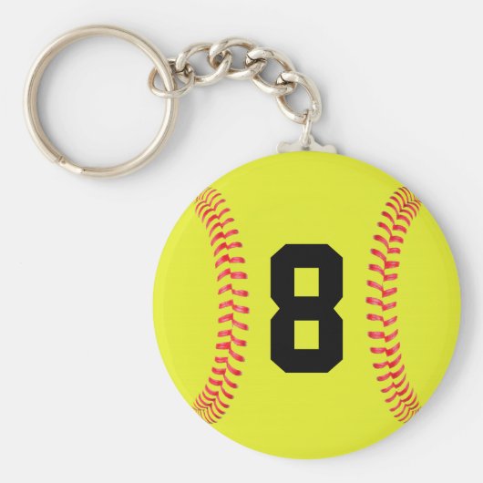Custom Jersey Number Fastpitch Softball Keychains キーホルダー (正面)