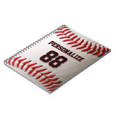 Custom Jersey Number & Name Baseball Player Design ノートブック (左側)