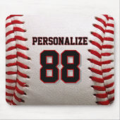 Custom Jersey Number & Name Baseball Player Design マウスパッド (正面)