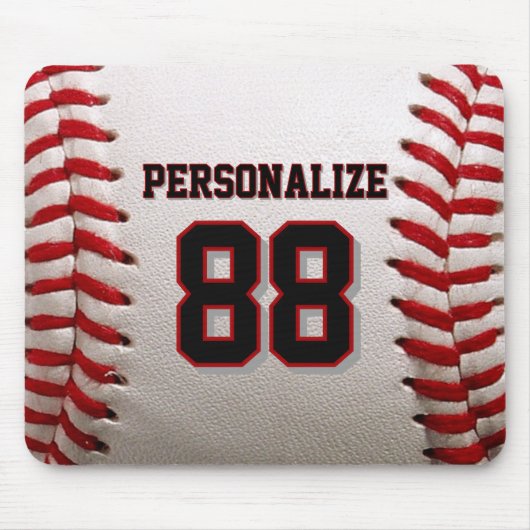 Custom Jersey Number & Name Baseball Player Design マウスパッド (正面)