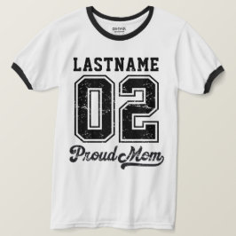 Custom Jersey Number Ringer Tee, Proud Sports Mom Tシャツ