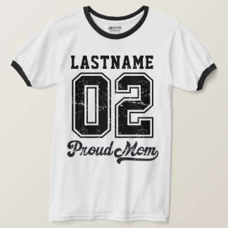 Custom Jersey Number Ringer Tee, Proud Sports Mom Tシャツ