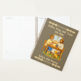 Custom Jesus & Coffee Crayon Art 2026 2027 Planner プランナー手帳
