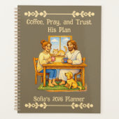 Custom Jesus & Coffee Crayon Art 2026 2027 Planner プランナー手帳 (正面)