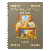 Custom Jesus & Coffee Crayon Art Prayer Journal ノートブック (正面)