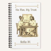 Custom Jesus & Coffee Sepia Luxury Journal ノートブック (正面)