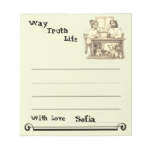 Custom Jesus Coffee Sepia Minimalist Notepad ノートパッド (正面)