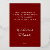 Custom John 3:16 Original Nativity Christmas Gold 箔シーズンカード (裏面)