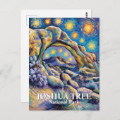Custom Joshua Tree Arch Rock Starry Night Colorful ポストカード (正面/裏面)
