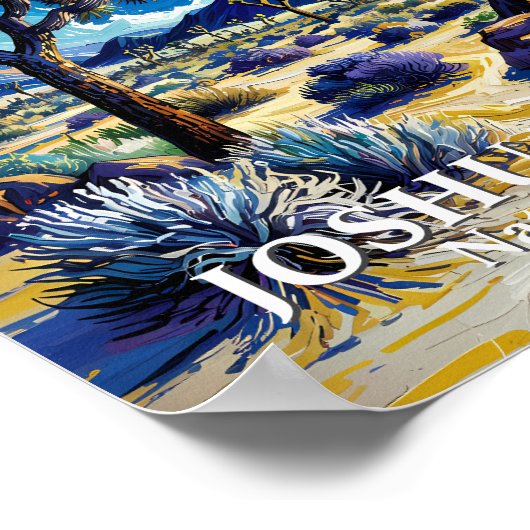 Custom Joshua Tree Van Gogh Starry Night Modern ポスター (角)