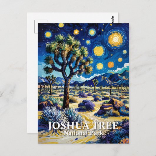 Custom Joshua Tree Van Gogh Starry Night Modern ポストカード (正面/裏面)