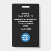 Custom Journalist Media Pass Photo ID Logo | BLACK バッジ (裏面)