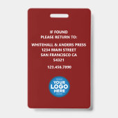 Custom Journalist Media Pass Photo ID Logo | BLACK バッジ (裏面)