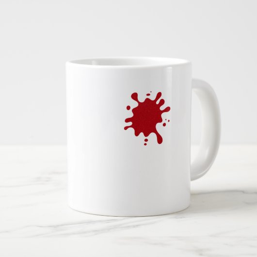 Custom Jumbo Mug – Red Splash Design ジャンボコーヒーマグカップ (正面右)