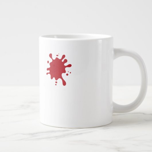 Custom Jumbo Mug – Red Splash Design ジャンボコーヒーマグカップ (右)