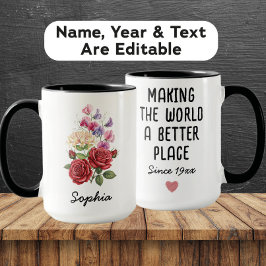 Custom June Birth Flower - Personalized Name マグカップ