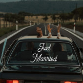 Custom Just Married Car Wedding Banner  ウィンドウサイン